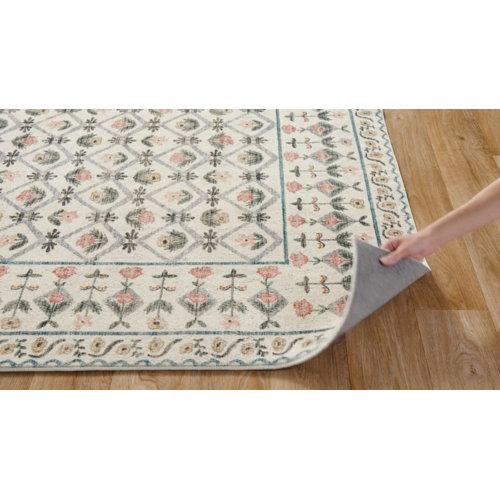 Rifle Paper Co. x Loloi Eden EDE03 Lattice Ivory Rug feat. CloudPile